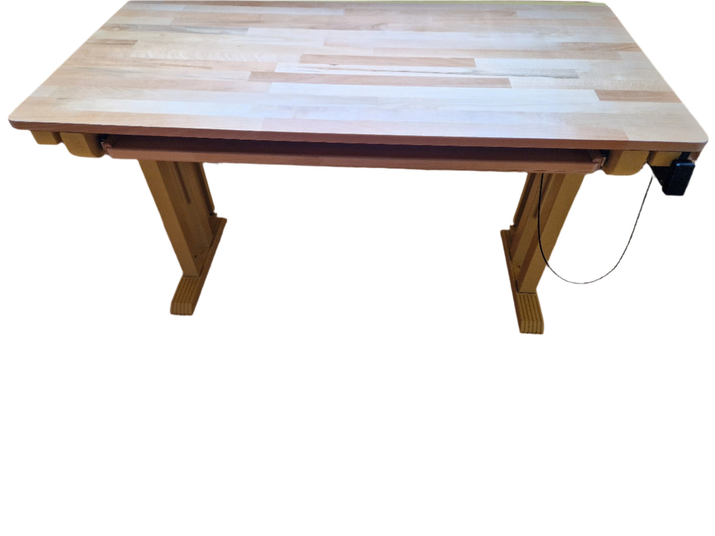 'Binsfeld' - Beechwood and Metal Adjustable Mechanized Sit/Stand Desk