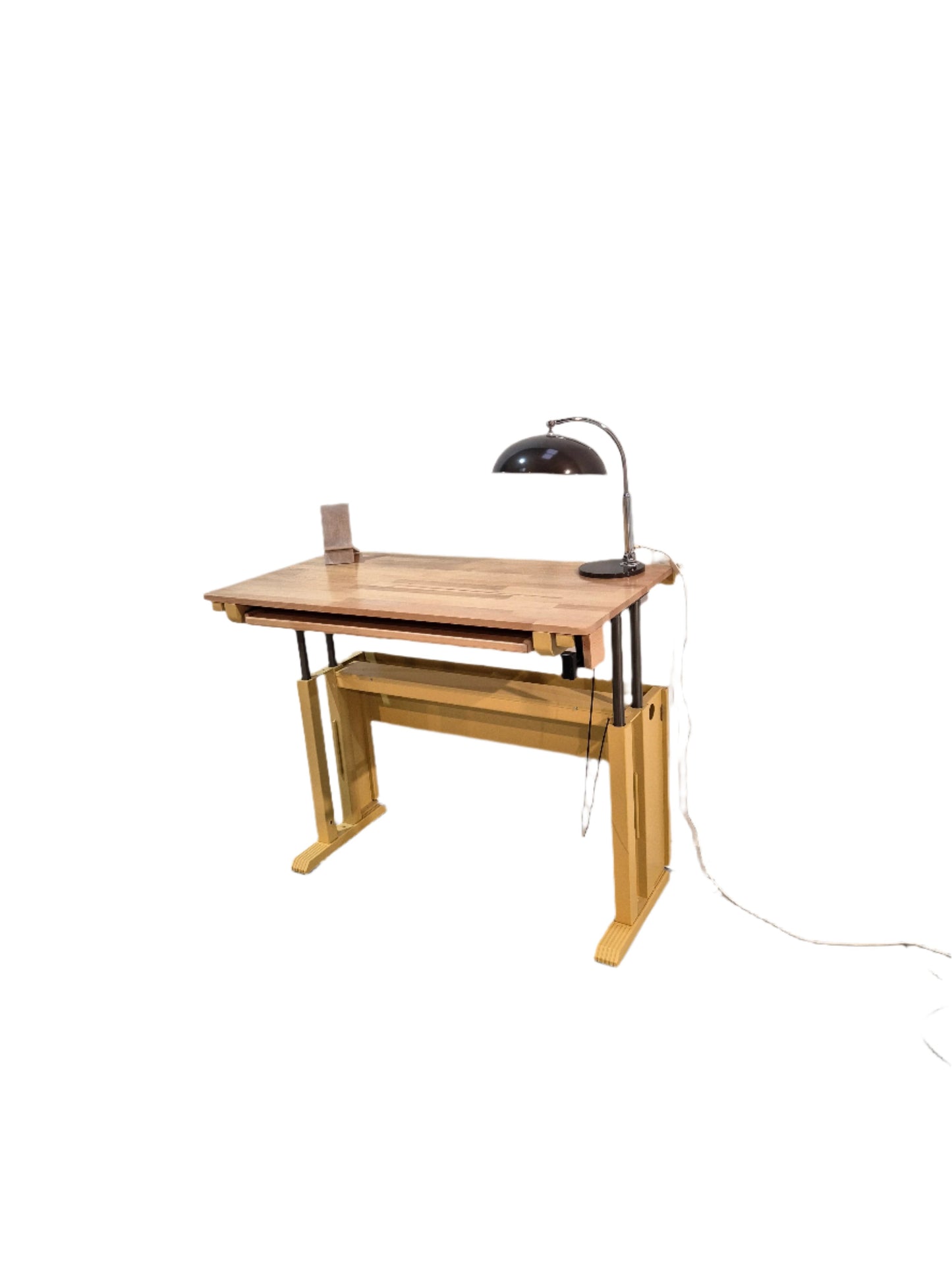 'Binsfeld' - Beechwood and Metal Adjustable Mechanized Sit/Stand Desk