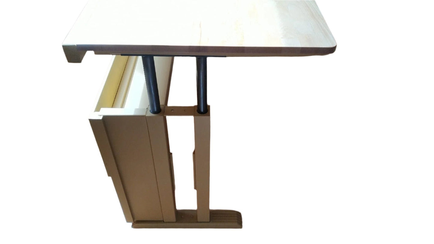 'Binsfeld' - Beechwood and Metal Adjustable Mechanized Sit/Stand Desk