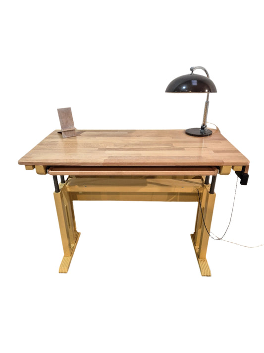 'Binsfeld' - Beechwood and Metal Adjustable Mechanized Sit/Stand Desk